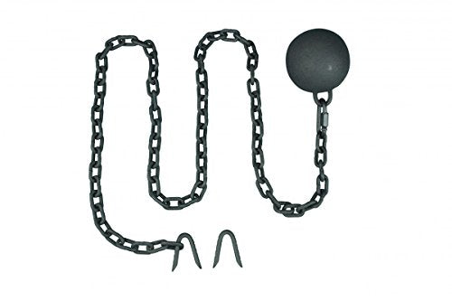 Renovators Supply Manufacturing Black Cast Iron Cannonball Weight Automatic Gate Closer with 5 Ft. Long Galvanized Chain Pack of 2 - color: Black Cannonball, size: Pack of 2