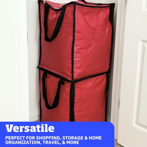 DURASACK 22-Gallon Zipper Top Heavy Duty Storage Tote Bags, Single, Red | Rugged Woven Polypropylene Moving Bag, Reusable Self-Standing Design, Holds up to 500 Pounds - color: Red, size: Medium