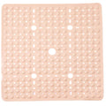 ENKOSI Square Shower Mat 27x27 inch - Large Anti Slip Shower Floor Mat - Non Slip Bathroom Shower Stall Mats with Strong Secure Suction Cups and Drain Holes in Middle Beige Opaque 27x27 - color: Beige Opaque