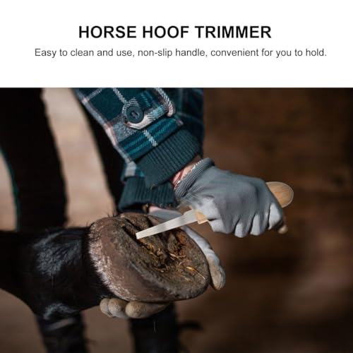 VANZACK 2Pcs Horse Hoof Trimmer Stainless Steel Horseshoe File Tool with Wooden Handle Portable Hoof Repair Tool for Cleaning Uneven Edges and Smoothing Surface