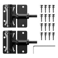 Heavy-Duty Self-Closing Gate Hinges, 90-Degree Adjustable Heavy-Duty Gate Hinges for Metal/PVC/Vinyl/Wood Fences, Narrow Fence Gate Hardware Door Hinges with Adjustable Tension, 2-Pack