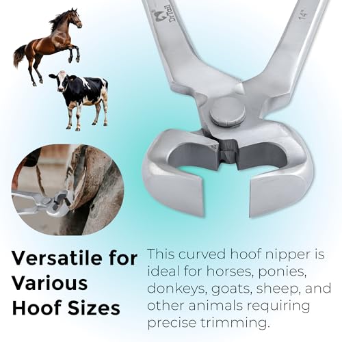 14" Hoof Nipper, Carbon Steel & Chrome Vanadium Farrier Tool for Horses – Durable, Sharp & Rust-Resistant - size: 14"Hoof Nipper