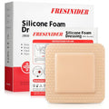 FRESINIDER Silicone Foam Dressing with Adhesive Border – Wound Dressing Bandage – Silicone Foam Pad – Pack of 10 – 4 x 4 Inches Large Waterproof Bandages – Self Adhesive Wound Care and Dressings - size: 4" x 4" ,10pack