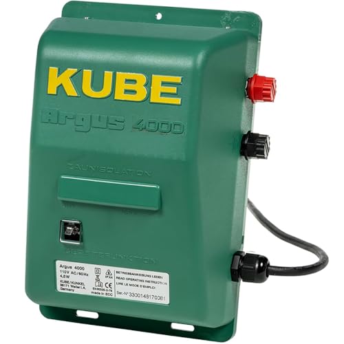 Premier 1 Kube 4000 Fence Energizer – 2.3J, Wide-Impedance, 110V | 2.3J output. Plug-in, 110V. Wide-impedance for netting, polywire & dry soils. Powers 15 rolls of sheep/goat net.