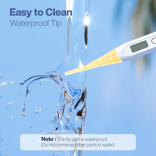 Boncare Digital Thermometer for Adults, Kids & Babies, Yellow | Accurate & Safe Oral and Rectal Thermometer with 10-Second Reading and Fever Alarm - color: Yellow