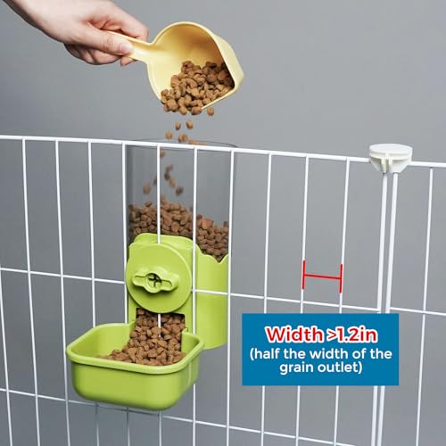 VANNON Small Animal Hanging Automatic Food Dispenser, 35oz Gravity Pet Feeder for Cage, Food Bowl for Rabbit Puppy Cat Ferret Guinea Pig Chinchilla Parrot (Green) - color: Green