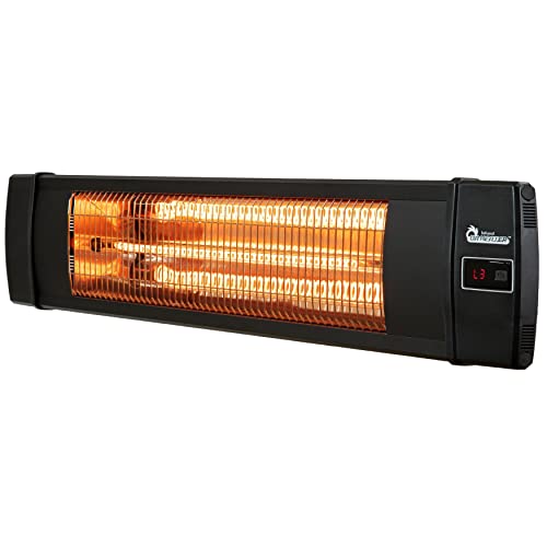 DR. INFRARED HEATER Portable Infrared Indoor and Outdoor Space Heater for Patio, Garage, Commercial & Residential With Remote Control, Without Thermostat, Black - size: 35 Inches