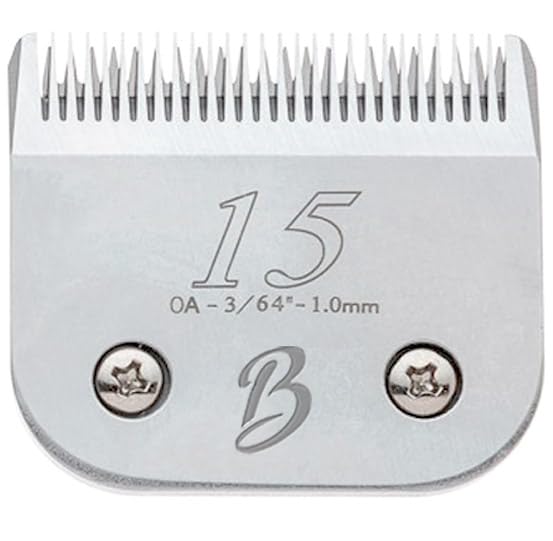 Detachable A Series 15 Blade Dog Grooming Cut Length 3/64" - 1.0mm Japanese Carbonized Steel Blades 15 Clipper Blades and Dog Clipper Blades 15 Compatible A5 Series Clipper for Dogs(15) - color: 15 (3/64" - 1.0mm)