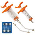 2 PCS Reusable Drench Syringe,With 2 Drench Nozzle Adjustable Dosage And 10 Needles,for Goat,Horse,Sheep ,Dog,Pig, Cat Feeding Supplies(20ML,50ML)