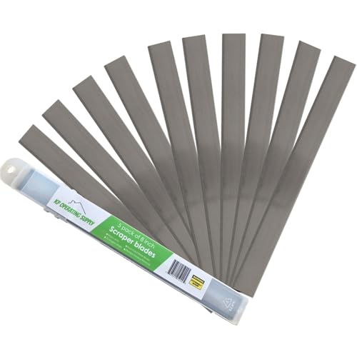 8-Inch Floor Scraper Blades, 10 Pack Replacement | Ten 8-inch angled replacement blades fit compatible floor scrapers for flooring removal, adhesive, residue and demolition - size: Pack of 10