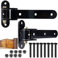 13” Heavy Duty Gate Hinges,900 LBS Load Capacity, Thickened Solid Steel | 180°Open or 90°in/Out Swing,Black Hinges With 8Bolts,Smooth operation,Bolt/Weld On Wood/Metal Garden Fence Shed Barn Gates - size: Large-8Bolt