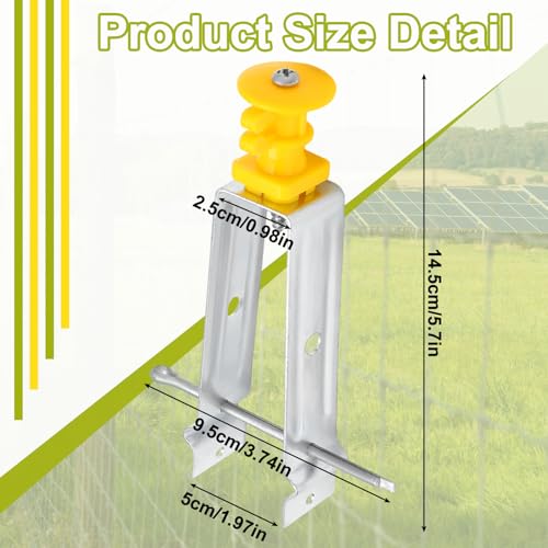 Tondiamo Chain Link Insulator Electric Fence Stainless Steel Insulator T Post Extender Wire Holders for Chain Link and Studded T & U-Posts Tubing(Yellow,100 Pcs) - color: Yellow