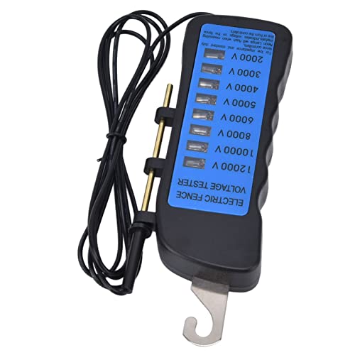 12KV Voltage Tester,Neon Fence Voltage Tester,Electric Fence Tester, 2000 to 12000V 8 Neon Indicator Lights, Fence Tester for Farms