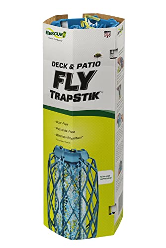 RESCUE! Deck & Patio Fly TrapStik - Odorless, Weather Resistant - 3 Pack