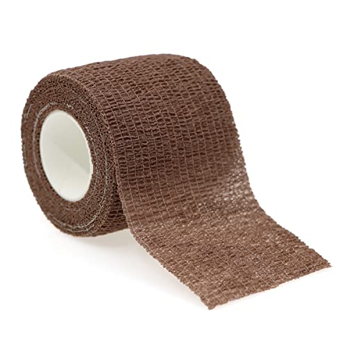 Self Adhesive Bandage Wrap Animal Cohesive Bandage Self Adherent Wrap First Aid Tape for Dogs Cats Horses Birds & Wrist Healing Ankle Sprain (2 Inch Brown 12 Rolls) - color: 2 Inch Brown 12 Rolls