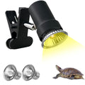 Turtle Heat Lamp + 2 Heating Bulbs (50W,35W), Reptile UVA UVB Basking Spot Lamp, Warming Light with Clamp for Tortoise, Lizard, Snake, Leopard Gecko, Beared Dragon, Brooder Box