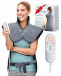 Heating Pad for Neck Shoulders and Back, 2.7lb Weighted Electric Heat Pad 6 Heat Levels 4 Auto Timers, 22"x37" Large Heated Pad for Full Body Relax, ETL Certified, Birthday Gifts for Women Men Mom Dad