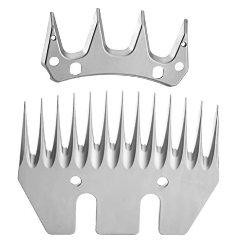 13 Tooth Sheep Shears Replacement Blades PRO Universal Blade for All Major Brands Oster GDJOB TAKEKIT BEETRO Dragro Lister Heiniger Sheep Clippers for Sheep Alpacas Goats (13 Tooth Silver) - color: 13 Tooth Silver