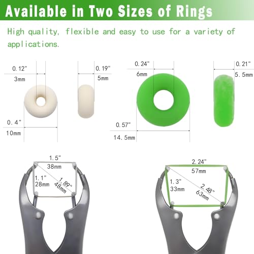Goat Banding Kit, Livestock Castration Bander with Stainless Steel Expander Pliers, 100Pcs 2 Sizes Castrator Rings and Ring Installation Tool for Goats, Lambs, Calves, Sheep, Piglets - style: Pliers，30-S, 70-M