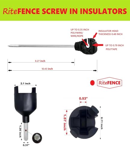 Electric Fencing Premium Stand Off/Long Arm Multi Purpose Insulator for Polywire/Polytape/Rope/Wire PK130 with 1 Free Socket Tool/Drill Chuck - size: PK130