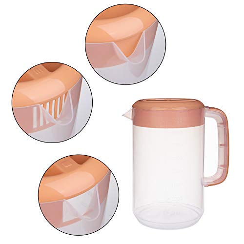 2 Pack 1 Gallon Plastic Pitcher with 3 Ways Lid, Large Gallon Water Ice Tea Pitcher with Handle Measurement for Party Outdoor, Freezer/Dishwasher Safe, BPA Free