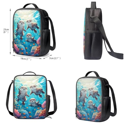 Upetstory Sea Otter Backpack for Kids Girls Boys 6-8 10-12 Elementary School Bag with Lunch Tote Pencil Bag Primary Kindergarten Bookbag Water Bottle Sleeve Book Cover Travel Daypack Hiking - color: Sea Otter
