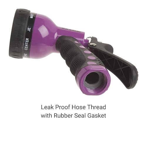 Dramm Revolver Heavy Duty Metal Garden Hose Nozzle – 9 Spray Patterns, High Pressure Jet, Thumb-Control Flow, Ergonomic Grip – Red - color: Red, size: No Size (Single), style: 9-Pattern Revolver