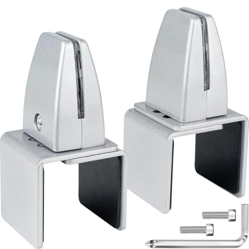 2 Packs Sneeze Guard Support, Aluminum Vertical Partition Board Clamp, Acrylic Desk Divider Support Clamp, Desk Shield Privacy Panel Clamps for Clear Shield for Countertop Reception - size: Downclamp & 2pcs