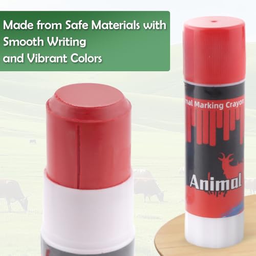 4 Pcs 2.82 Oz Livestock Marker Crayon, Cattle Marking Tools for Pig Cow Goat Horse, Donkey, Large Animal Crayons, Water Proof, Animal Skin Marking(2 Red, 1 Blue, 1 Green)