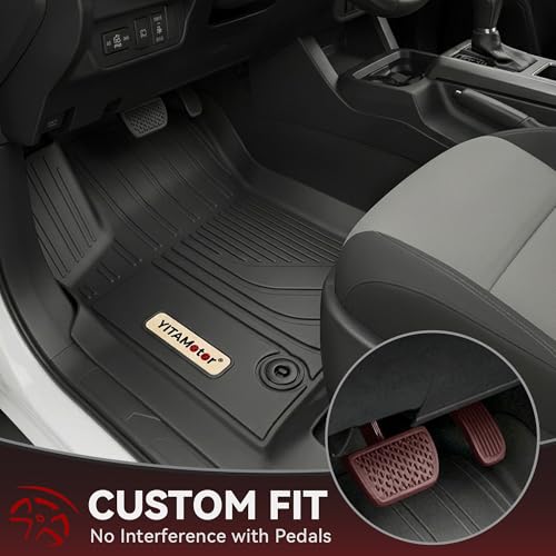YITAMOTOR Floor Mats for Toyota Tacoma 2024 2025 2026 Double Cab Automatic | (Not fit Hybrid)TRD/SR/SR5/Limited All Weather Toyota Tacoma Floor Liners TPE Rubber Mats TRD Accessories Tapetes Duros Sport
