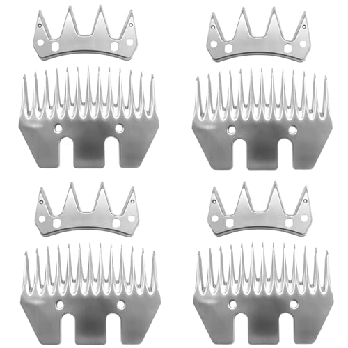 4Pcs 13 Tooth Sheep Shear Blades Compatible with Oster/Lister/Heiniger | For Grooming Goats, Lambs, Llamas & Alpacas