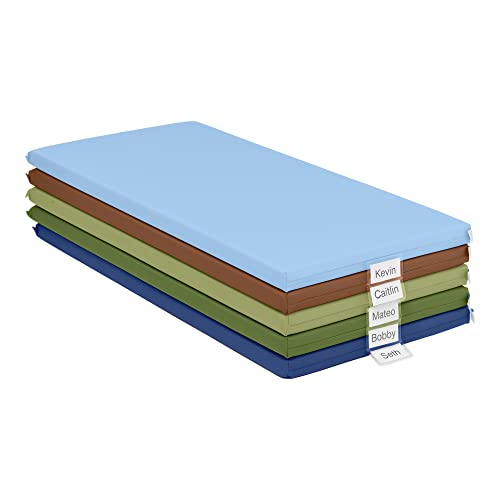 ECR4Kids SoftZone Rainbow Rest Mat, 2in, Sleeping Pad, Earthtone, 5-Piece | Soft foam with polyurethane cover, GREENGUARD Gold Certified, 2-6 years, fully assembled, non-slip base, daycare or classroom - color: Earthtone