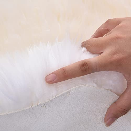 Fluffy Genuine Sheepskin Rug, Fuzzy Shaggy Fur Area Rug for Soft Fur Pray Pup Carpet, Chair Sofa Cover, Bedroom, Living Room, Double Pelt (Wolf Tipped, 2x6ft) | Natural Fluffy Fuzzy Sheepskin Fur Area Rug,Chair Sofa Seat Cover,Living Room,Bedroom,Pets Dog