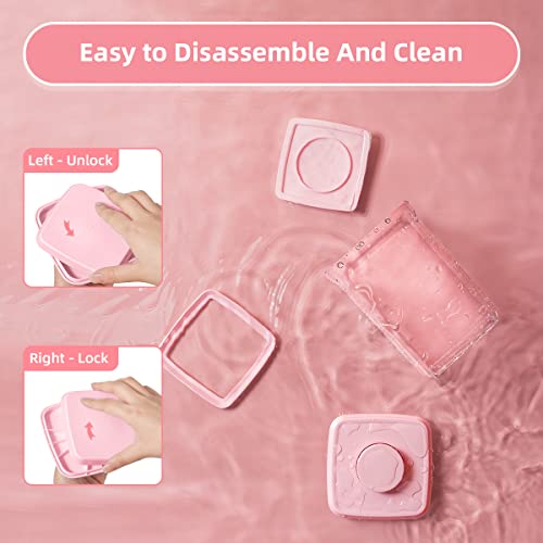 Airtight Food Storage Container - 7 Pcs One Button Handy Container Stackable Food Containers for Snacks Candy Salt Herbs Spices Coffee Bean Formula Popcorn BPA-Free Tight Seal - color: 7 Pcs Set Pink