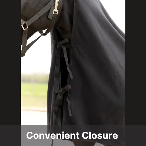 RESISTANCE Long Lasting & Warm Soft Fleece Square Cooler for Horse (90"x80", Black) - color: Black