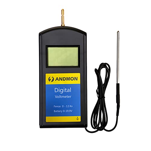 Andmon Electric Fence Tester Battery Testing Digital Electric Fence Voltage Tester Testing Range 250 to19900V LCD Voltage Detector Gardening Tools