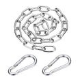 304 Stainless Steel Link Chain with 2 Hook (3/16" x 3.3 ft / 1 m x 5 Mm) - Utility Hanging Coil Chain Link Locking Pulling for Outdoor Fence Pet Dog - size: 3/16" x 3.3 ft(1 m x 5 Mm)