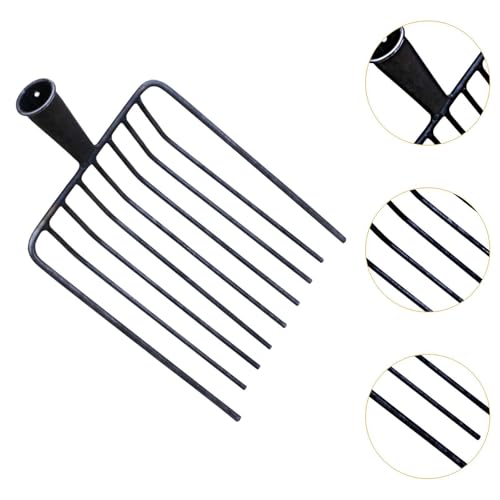 Metal Fork Head Manure Fork Replacement Head Agricultural Steel Pitchfork Fork Head for Gardening Lawns for Horse Stall Picking up 9 Teeth - color: 9 Teeth