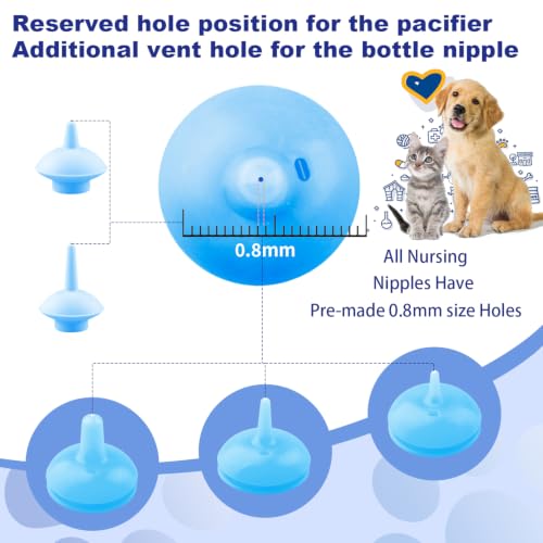 Kitten Nursing Bottle Puppy Bottles and Nipple in Cat Bottle Feeding Kit Nipple Kittens Syringe for Newborn Kittens,Puppies,Squirrel,Small Animals (Blue) - color: Blue