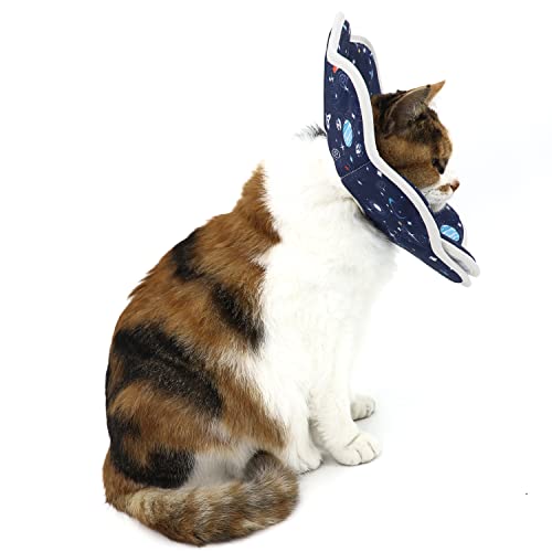Soft Cat Cone, Adjustable Recovery Collar After Surgery to Prevent Licking Wound, Protective Cat Neck Cone, Comfortable Pet Elizabethan Collar for Cats Kittens and Puppies (S) - size: S (Neck: 4.8-8.7 in)