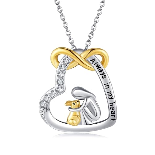 Goat Necklace Crystal Goat Necklace Sterling Silver Heart Goat Necklace Animal Pendant Jewelry for Women Goat Gift for Goat Lovers - style: rabbit