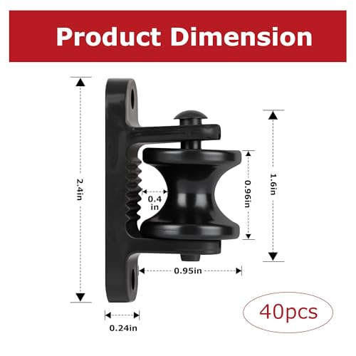 40pcs Wood Post Roller Insulators, Corner Insulators