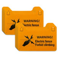 QMARK Electric Fence Warning Signs, Yellow Plastic, 8 x 5 Inch, 10 Pack | Double-Sided, High Voltage Danger Sign, Forbid Climbing Sign, For Farm Ranch Home