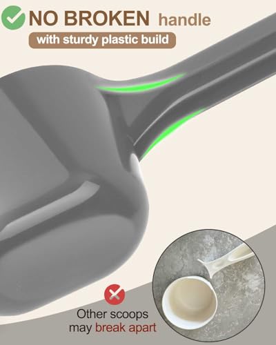 2 PACK Dog Food Scoop,1 Cup Capacity Pet Food Scoop For Dog and Cat (Grey) | Clear Markings for Precise Measuring 1/2 and 1 Cup Lines,Dishwasher Safe,Plastic,Portable and Sturdy - color: Grey