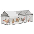 NUGRIART Metal Chicken Coop 118"×40"×40" Chicken Run with Waterproof Cover Portable Poultry Cage Walk in Hen House Outdoor Backyard Farm Animal Enclosure Crate Pet Playpen Exercise Pen for Rabbit Duck - size: 118.0"L x 40.0"W x 40.0"H