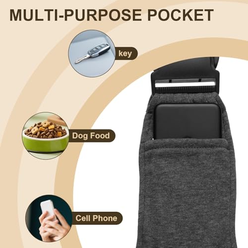 Dog Sling Carrier for Small Dogs and Cats Up to 16.5 Lbs, Adjustable Buckle with Pocket Pet Sling Carrier Safety Harness, (Dark Gray, 1 Pcs) Intended for Outdoor/Camp/Travel - color: Dark Gray