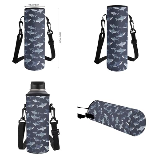 Upetstory 5 pcs/set Shark School Bag Girls Backpack and Lunch Box Pencil Case Boys Schoolbag Elementary Bookbag Kindergarten Preschool Water Bottle Sleev Book Cover Back to School Gift - color: Cool Shark
