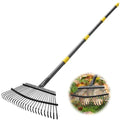 Rake for Leaves, Heavy Duty Leaf Rakes for Lawns & Yard - 79” Adjustable Long Handle 18” Width 25 Metal Tines - Gardening Rake for Adults Kids for Shrub,Grass,Mulch - style: 25 Tines 6FT
