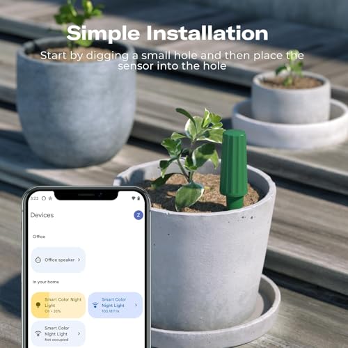 THIRDREALITY Smart Soil Moisture Sensor Gen2, Zigbee hub Needed, Enhanced Signal Stability, Capacitive Moisture Monitoring, Garden Planting, Compatible with Hubitat, SmartThings, Home Assistant, Homey - style: 1 Pack