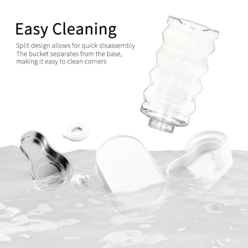 RIZZARI 9L Elevated Dog Water Dispenser: Large Capacity Wide Mouth | Filtered Hydration Design/Senior & Large Dogs / Dishwasher Safe Stainless Steel Bowl /Anti Splash Base/ Multi Pet Homes - color: White, size: 9L